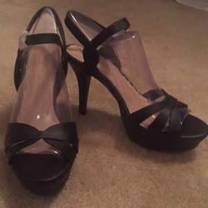 Black strappy heels